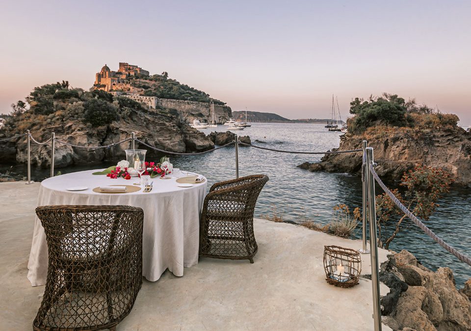 La cena scoglio del Giardino Eden Resort